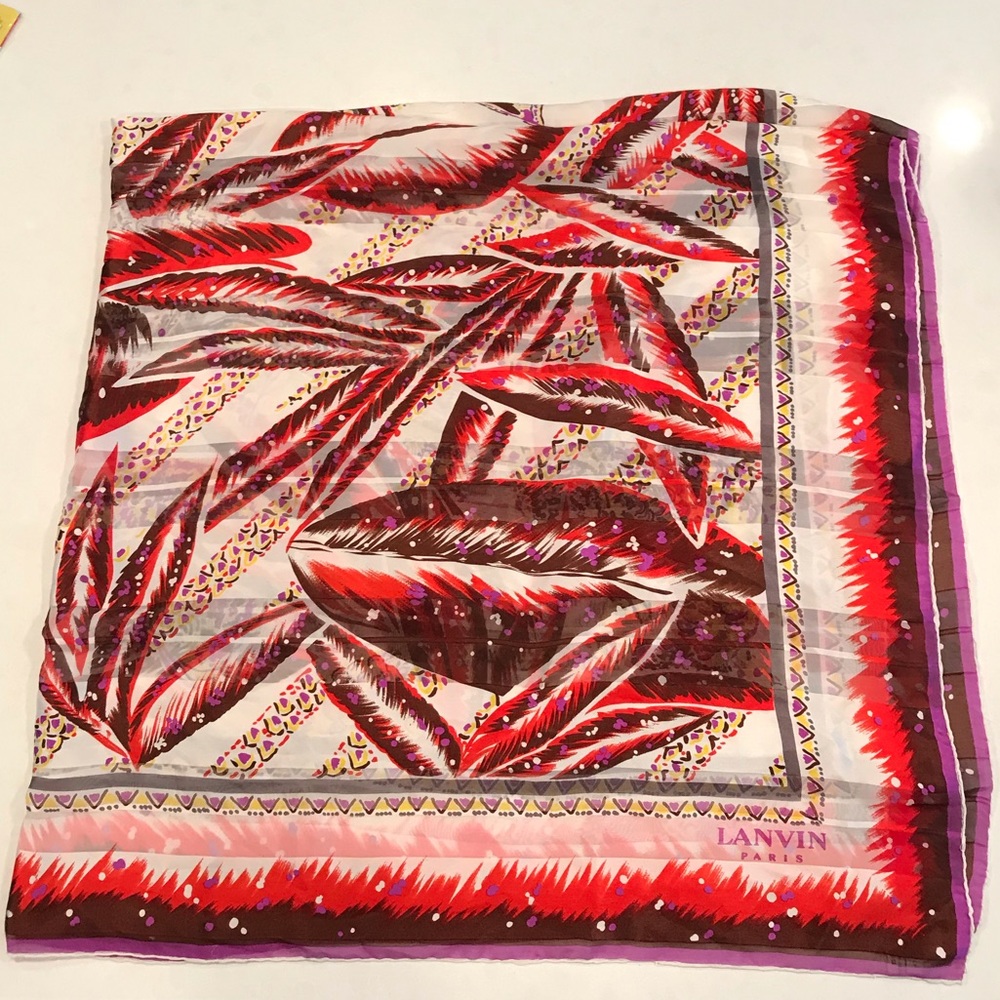 Vintage Lanvin Silk Scarf Foulard 52” square